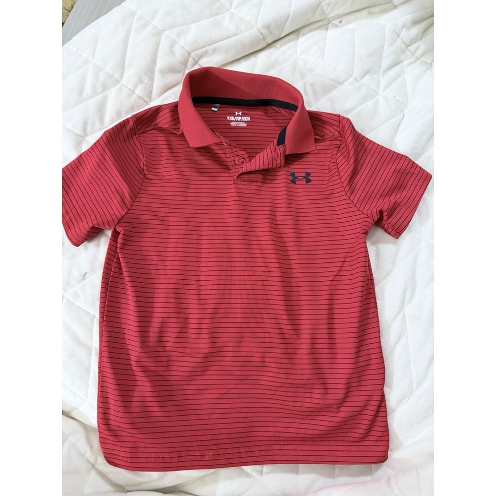 Under Armour UA STRIPE Performance Polo Shirt Boys Youth XS